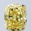 3.02 Ct. Fancy Vivid Yellow Cushion Lab Grown Diamond