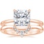 14K Rose Gold Lumiere Diamond Ring with Lunette Diamond Ring