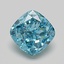 1.05 Ct. Fancy Vivid Blue Cushion Lab Grown Diamond