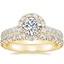 18K Yellow Gold Sienna Halo Diamond Ring with Sienna Eternity Diamond Ring (7/8 ct. tw.)