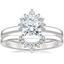 Platinum Crescent Diamond Ring with Lunette Diamond Ring