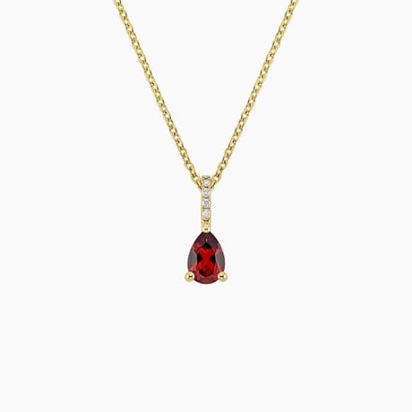 Garnet and Diamond Birthstone Pendant Necklace