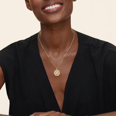 Luxe Capricorn Zodiac Diamond Medallion Necklace