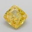 1.05 Ct. Fancy Vivid Yellow Cushion Lab Grown Diamond