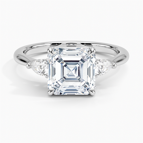 18K White Gold Petite Opera Three Stone Diamond Ring (1/4 ct. tw.)