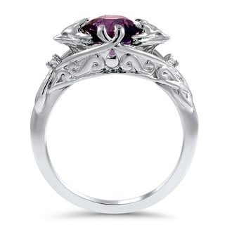 Custom Sculpted Amethyst Engagement Ring