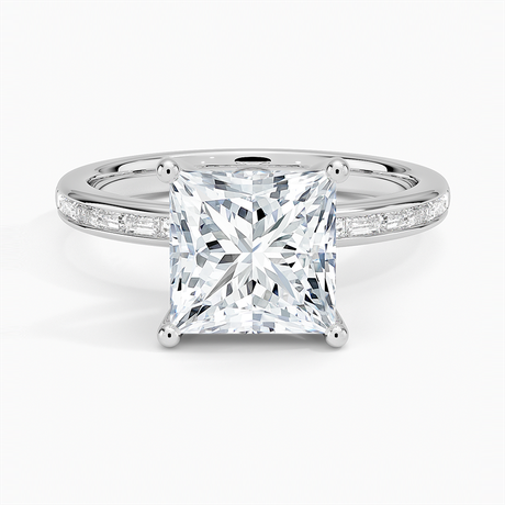 18K White Gold Tabitha Channel Set Baguette Diamond Ring