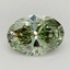 2.11 Ct. Fancy Vivid  Green Oval Lab Grown Diamond