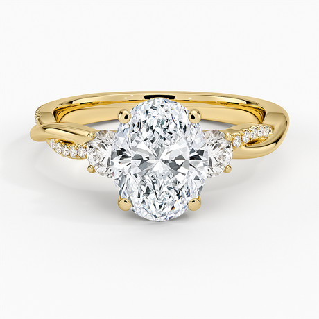 18K Yellow Gold Petite Twisted Vine Three Stone Diamond Ring (2/5 ct. tw.)