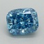 1.15 Ct. Fancy Vivid Blue Cushion Lab Grown Diamond