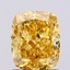 1.29 Ct. Fancy Vivid  Yellow Cushion Lab Grown Diamond