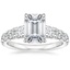 18K White Gold Tapered Luxe Sienna Diamond Ring, smalltop view