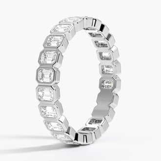 Bezel Emerald-Cut Eternity Lab Diamond Ring (1 1/2 ct. tw.) in 18K White Gold