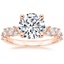 14K Rose Gold Olivetta Diamond Ring, smalltop view