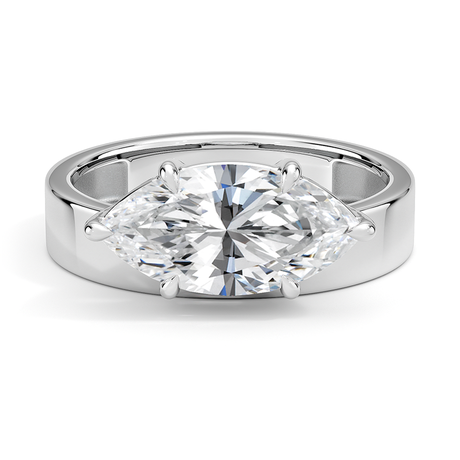 18K White Gold Peyton Floating Diamond Solitaire Ring