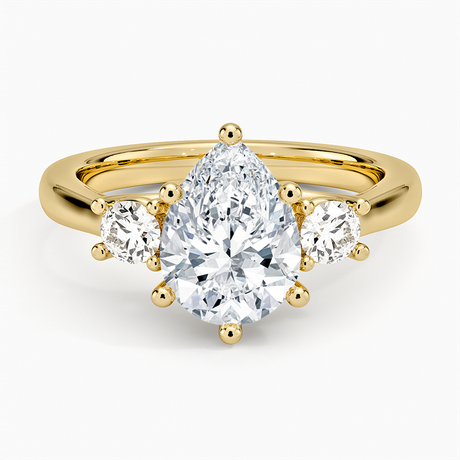 18K Yellow Gold Petite Three Stone Trellis Diamond Ring (1/3 ct. tw.)