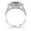 Double Milgrain Bezel Halo Diamond Ring, smallside view