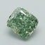 1.00 Ct. Fancy Vivid Green Cushion Lab Grown Diamond