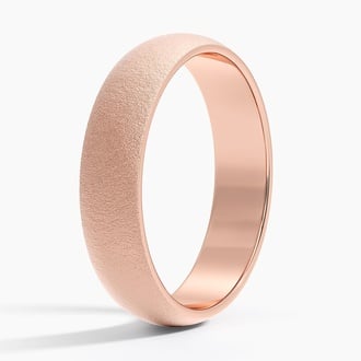 Sandblast Comfort Fit 5mm Wedding Ring in 14K Rose Gold