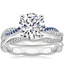 18K White Gold Petite Luxe Twisted Vine Sapphire and Diamond Ring (1/8 ct. tw.) with Petite Twisted Vine Eternity Diamond Ring (1/5 ct. tw.)
