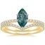 18K Yellow Gold Ballad Diamond Ring (1/8 ct. tw.) with Flair Diamond Ring (1/6 ct. tw.)