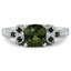 Custom Green Sapphire Leaf Ring