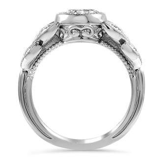 Custom Budding Milgrain Bezel Diamond Ring