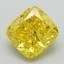 3.62 Ct. Fancy Vivid Yellow Cushion Lab Grown Diamond