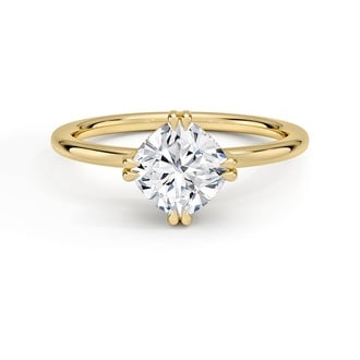 Custom Double Claw Prong Hidden Halo Ring