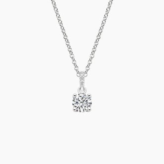 Pavé Diamond Bail Pendant in 18K White Gold