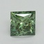 0.94 Ct. Fancy Vivid Green Princess Lab Grown Diamond