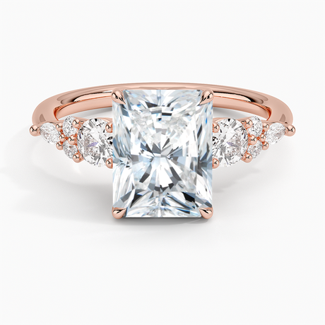 14K Rose Gold Nadia Three Stone Diamond Ring