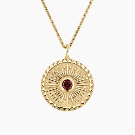 Sun Garnet Medallion Necklace