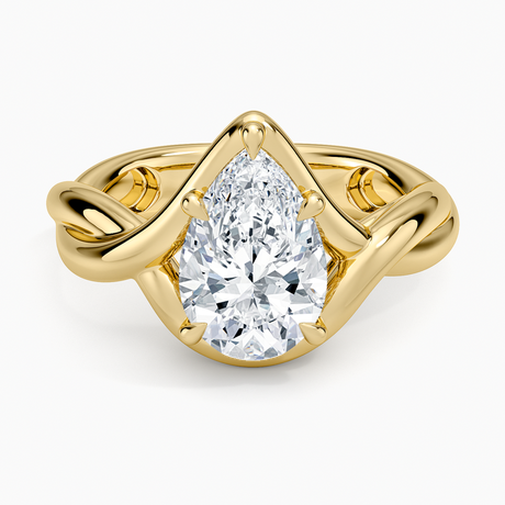 Bypass Twist Bezel Solitaire Diamond Ring
