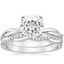 18KW Moissanite Twisted Vine Ring with Petite Twisted Vine Diamond Ring (1/8 ct. tw.), smalltop view