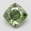 5.04 Ct. Fancy Vivid Green Cushion Lab Grown Diamond