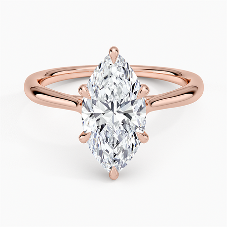 14K Rose Gold Freesia Cathedral Solitaire Ring