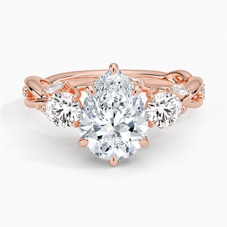 14K Rose Gold Secret Garden Three Stone Diamond Ring (3/4 ct. tw.)