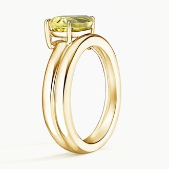 Talia Pear Lemon Quartz Pinky Ring