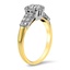 The Justina Ring, smalltop view on a hand