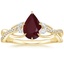 18K Yellow Gold Garland Diamond Ring, smalltop view