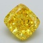3.03 Ct. Fancy Vivid Yellow Cushion Lab Grown Diamond