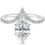 18K White Gold Nouveau Diamond Ring, smalltop view