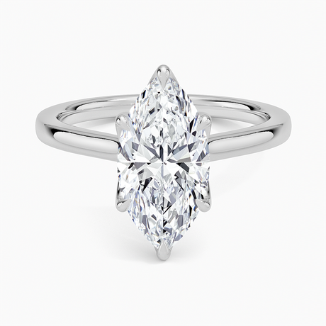18K White Gold Elodie Cathedral Solitaire Ring
