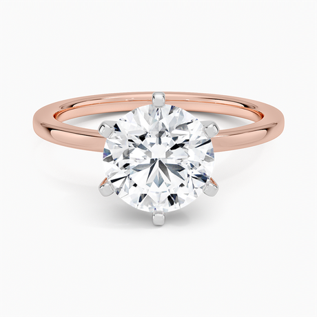 14K Rose Gold Six-Prong Petite Comfort Fit 1.5mm Solitaire Ring
