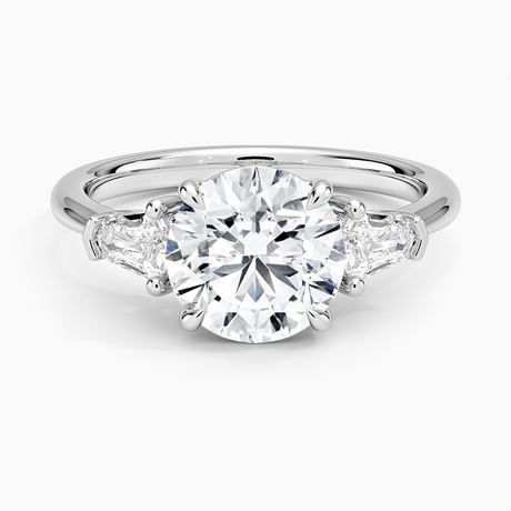Platinum Shield Cut Three Stone Diamond Ring (1/4 ct. tw.)