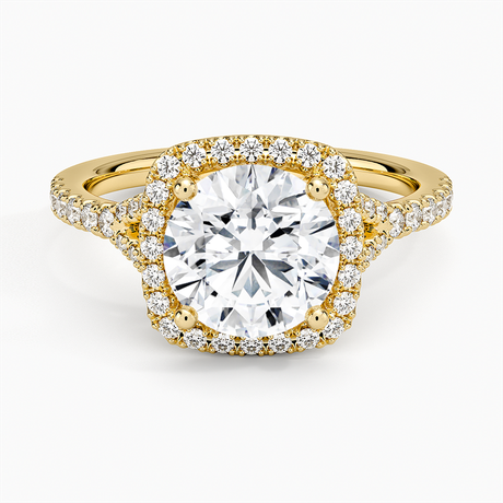 18K Yellow Gold Joy Half Coverage Diamond Ring