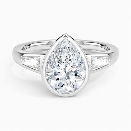 18K White Gold Hayes Three Stone Baguette Diamond Ring (1/2 ct. tw.)