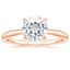 14K Rose Gold Freesia 2mm Solitaire Ring, smalltop view