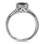 Hand-Engraved Teal Sapphire Bezel Ring, smallside view
